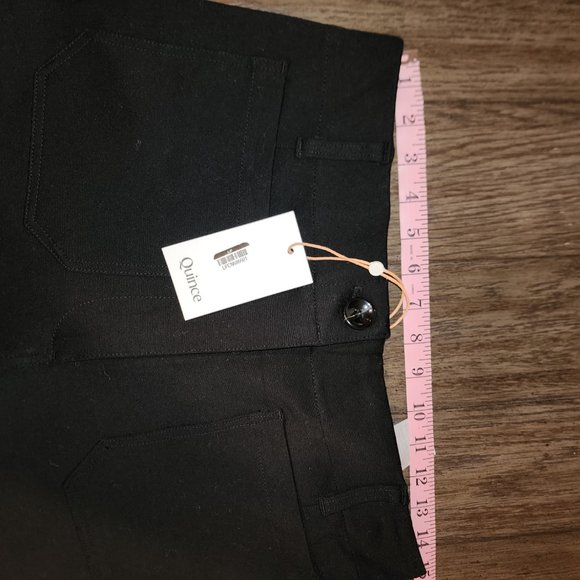 Quince Ultra-Stretch Ponte Cropped Wide Leg Pant NWT Black Size 10 - Picture 4 of 7
